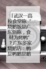武汉一高校食堂称“烧鹅饭是广东俗称，食材为烤鸭”？广东多家烧鹅店：鸭是鸭鹅是鹅