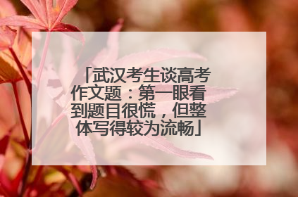 武汉考生谈高考作文题：第一眼看到题目很慌，但整体写得较为流畅