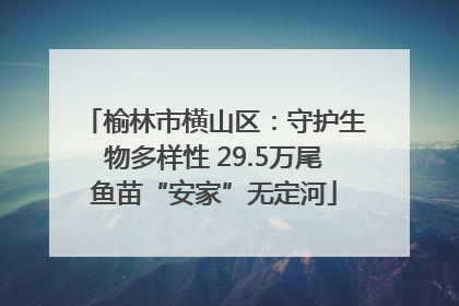 榆林市横山区：守护生物多样性 29.5万尾鱼苗“安家”无定河