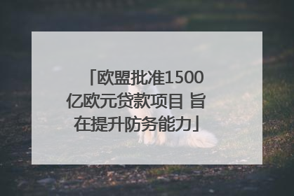 欧盟批准1500亿欧元贷款项目 旨在提升防务能力
