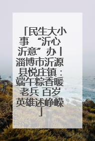 民生大小事 “沂心沂意”办丨淄博市沂源县悦庄镇：端午粽香暖老兵 百岁英雄述峥嵘