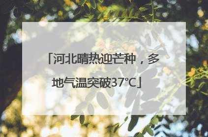 河北晴热迎芒种，多地气温突破37℃