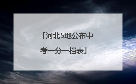 河北5地公布中考一分一档表