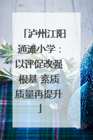泸州江阳通滩小学：以评促改强根基 素质质量再提升