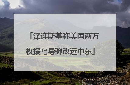 泽连斯基称美国两万枚援乌导弹改运中东