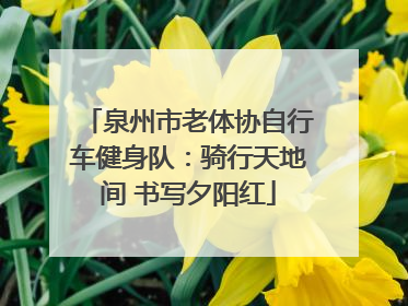 泉州市老体协自行车健身队：骑行天地间 书写夕阳红