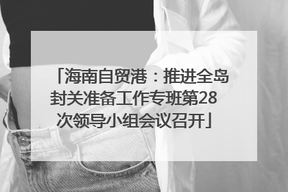 海南自贸港：推进全岛封关准备工作专班第28次领导小组会议召开