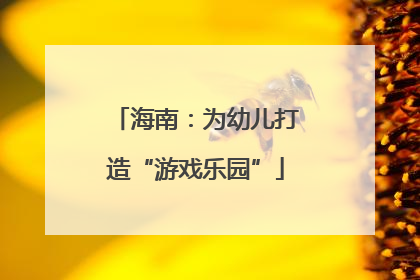 海南：为幼儿打造“游戏乐园”