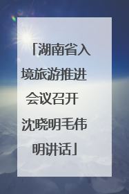 湖南省入境旅游推进会议召开 沈晓明毛伟明讲话