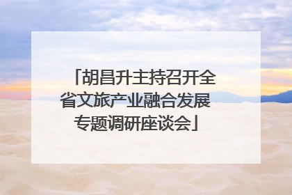 胡昌升主持召开全省文旅产业融合发展专题调研座谈会