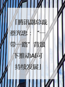 腾讯副总裁蔡光忠：“一带一路”背景下推动AI可持续发展