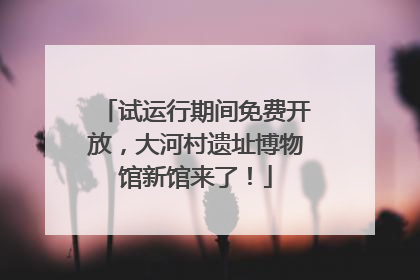 试运行期间免费开放，大河村遗址博物馆新馆来了！