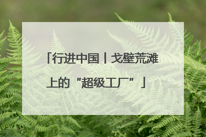 行进中国丨戈壁荒滩上的“超级工厂”