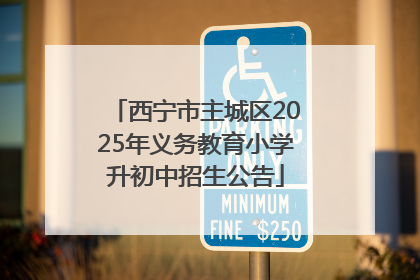 西宁市主城区2025年义务教育小学升初中招生公告