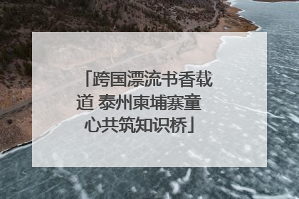 跨国漂流书香载道 泰州柬埔寨童心共筑知识桥