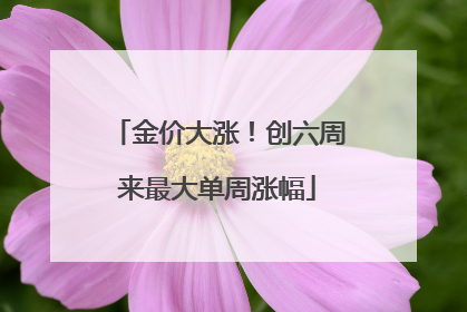 金价大涨！创六周来最大单周涨幅