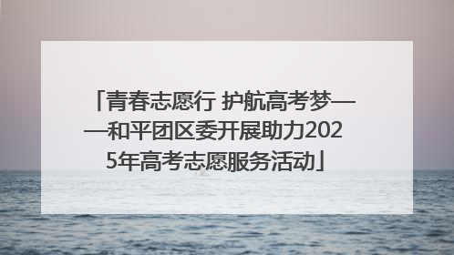 青春志愿行 护航高考梦——和平团区委开展助力2025年高考志愿服务活动