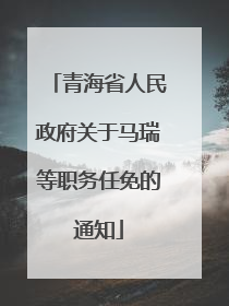 青海省人民政府关于马瑞等职务任免的通知