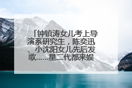 钟镇涛女儿考上导演系研究生，陈奕迅、小沈阳女儿先后发歌……星二代都来娱乐圈上班了