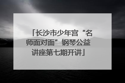 长沙市少年宫“名师面对面”钢琴公益讲座第七期开讲