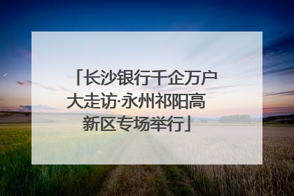 长沙银行千企万户大走访·永州祁阳高新区专场举行