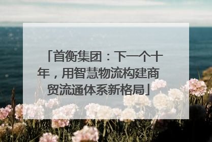 首衡集团：下一个十年，用智慧物流构建商贸流通体系新格局