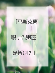 马斯克离职，告别还是暂别？