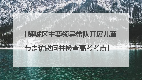 鲤城区主要领导带队开展儿童节走访慰问并检查高考考点