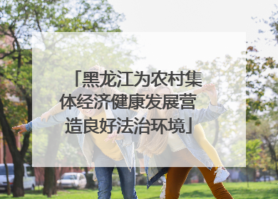 黑龙江为农村集体经济健康发展营造良好法治环境