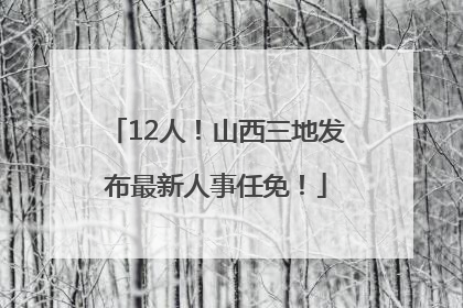 12人！山西三地发布最新人事任免！
